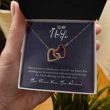 Load image into Gallery viewer, To My Wife-With Love From Your Husband -Two Interlocking Hearts Necklace
