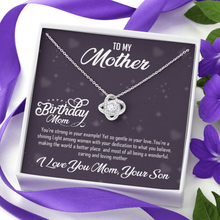 Load image into Gallery viewer, Happy Birthday Mom With Love Your Son -Love Knot Necklace
