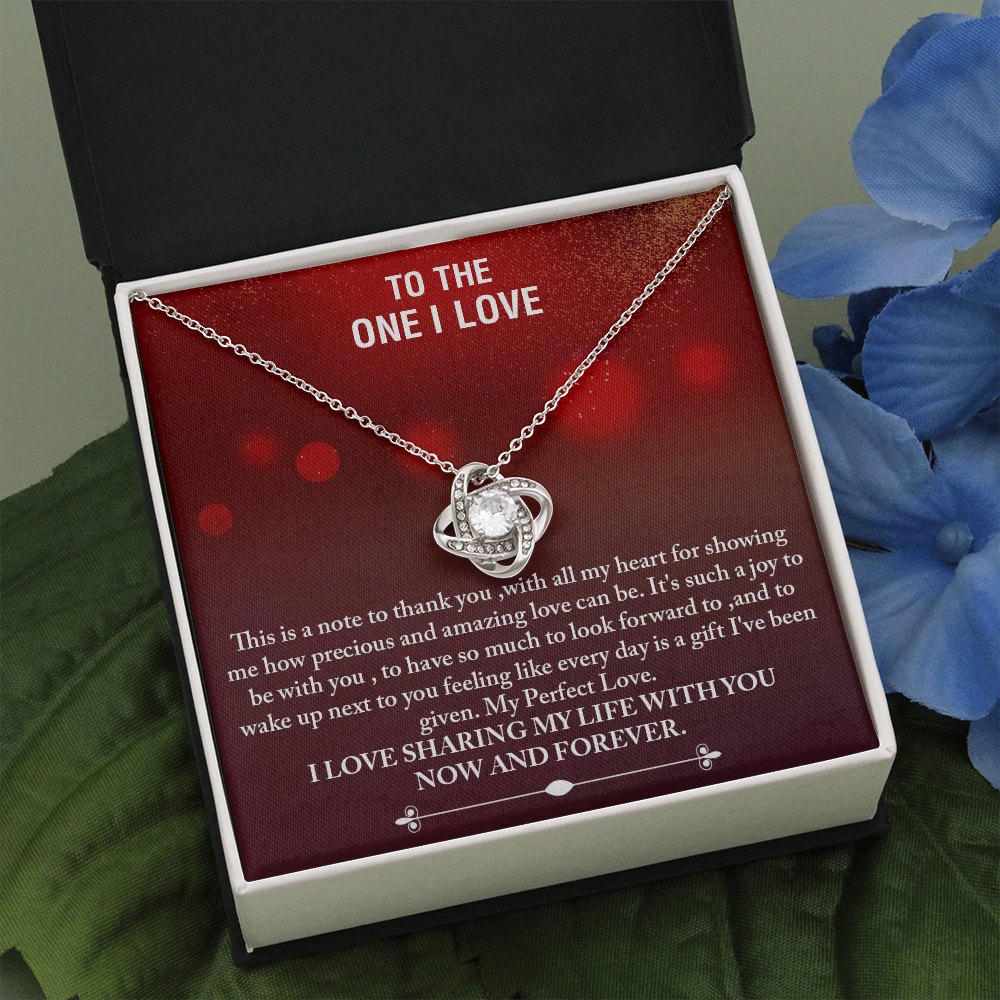 To The One I Love -I Love Sharing My Life With You - The Love Knot Necklace