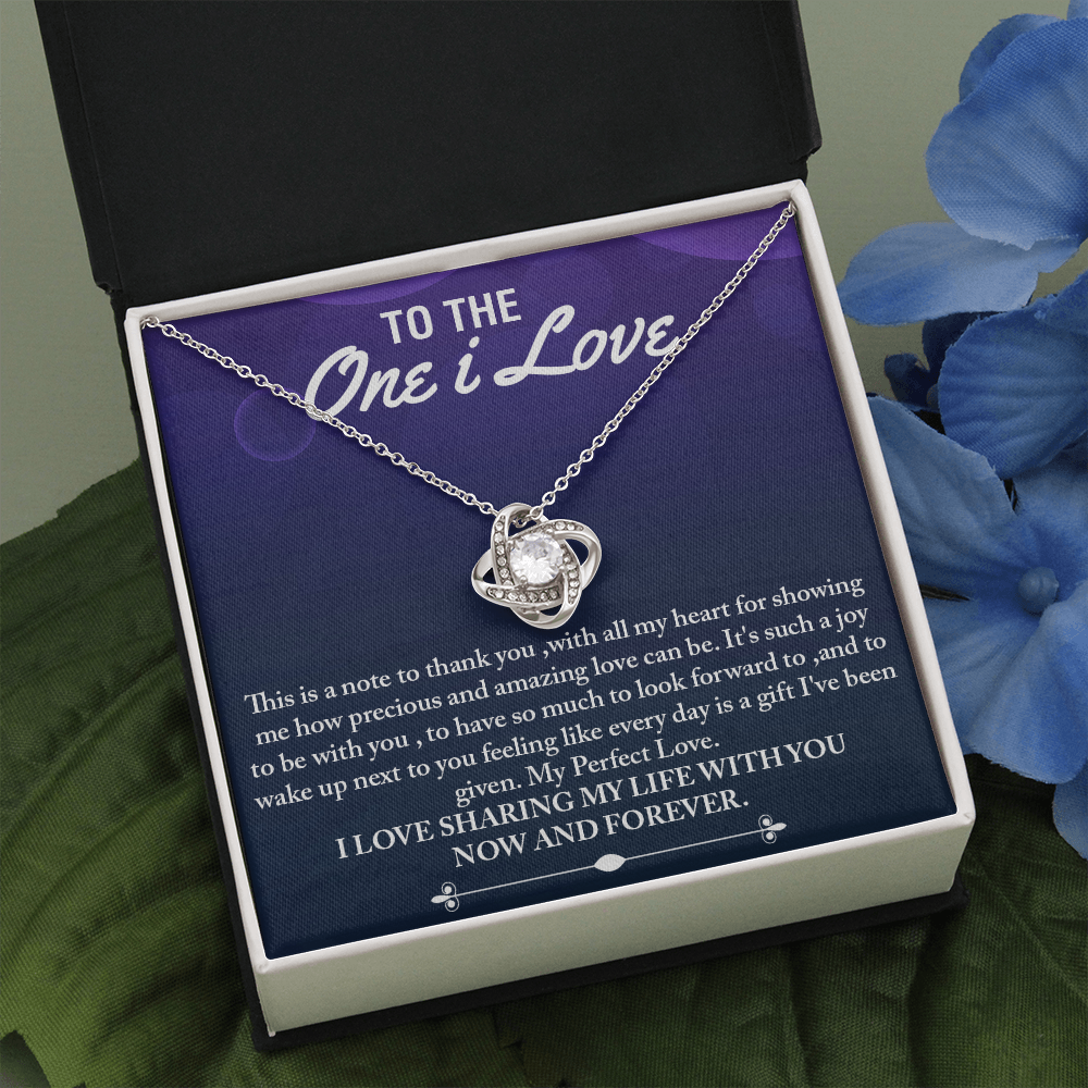 To The One I Love- I will Love you forever  -Your Love  Love Knot Necklace