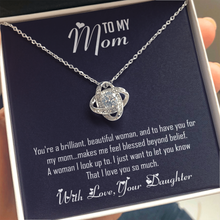 Load image into Gallery viewer, To My Mom-With All My Love Your Daughter -Love Knot Necklace
