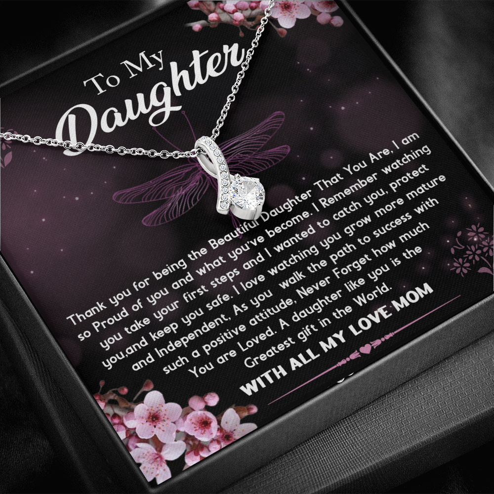 To My Daughter- With All My Love Mom - Alluring Beauty Necklace
