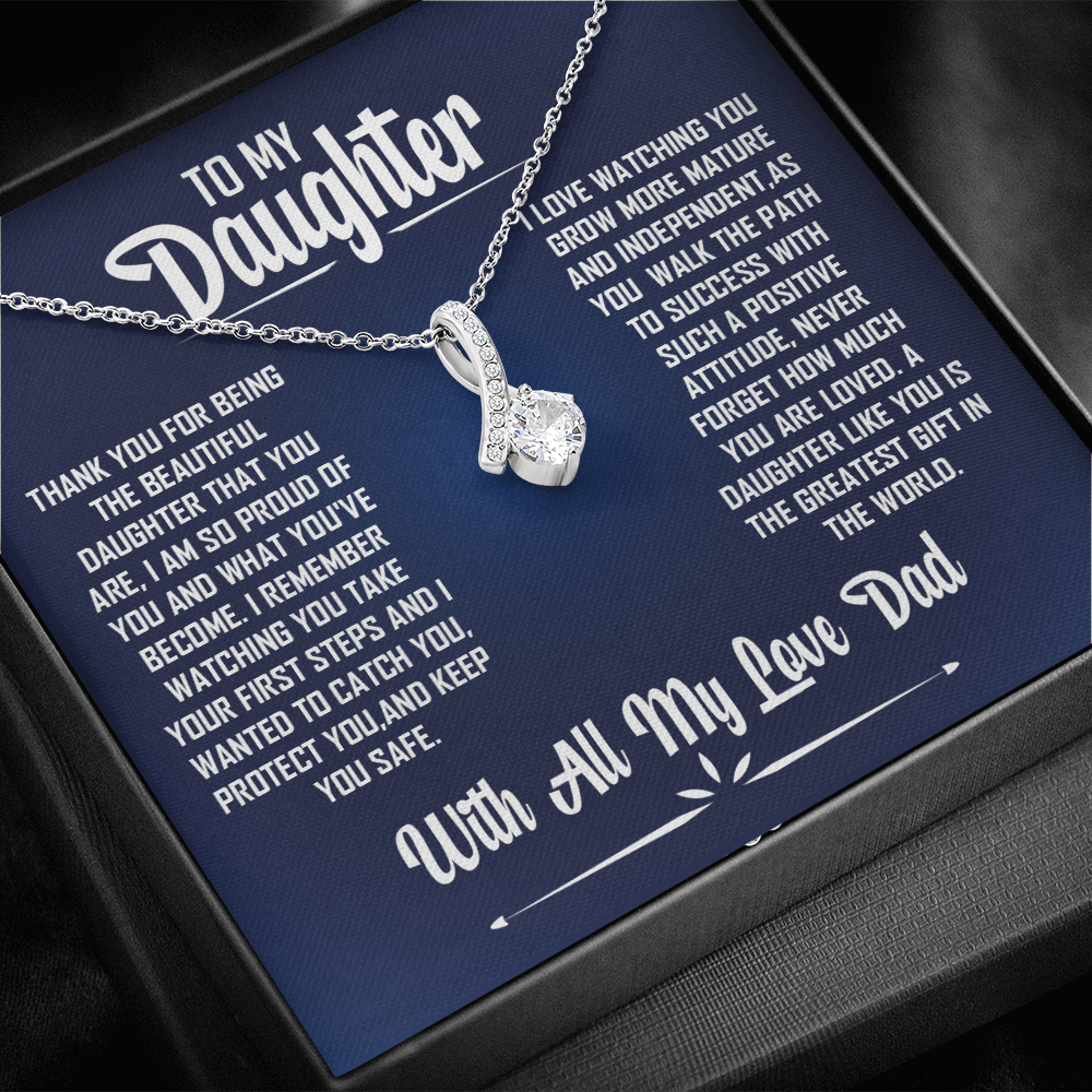 To My Daughter -With All My Love Dad- Alluring Beauty Necklace