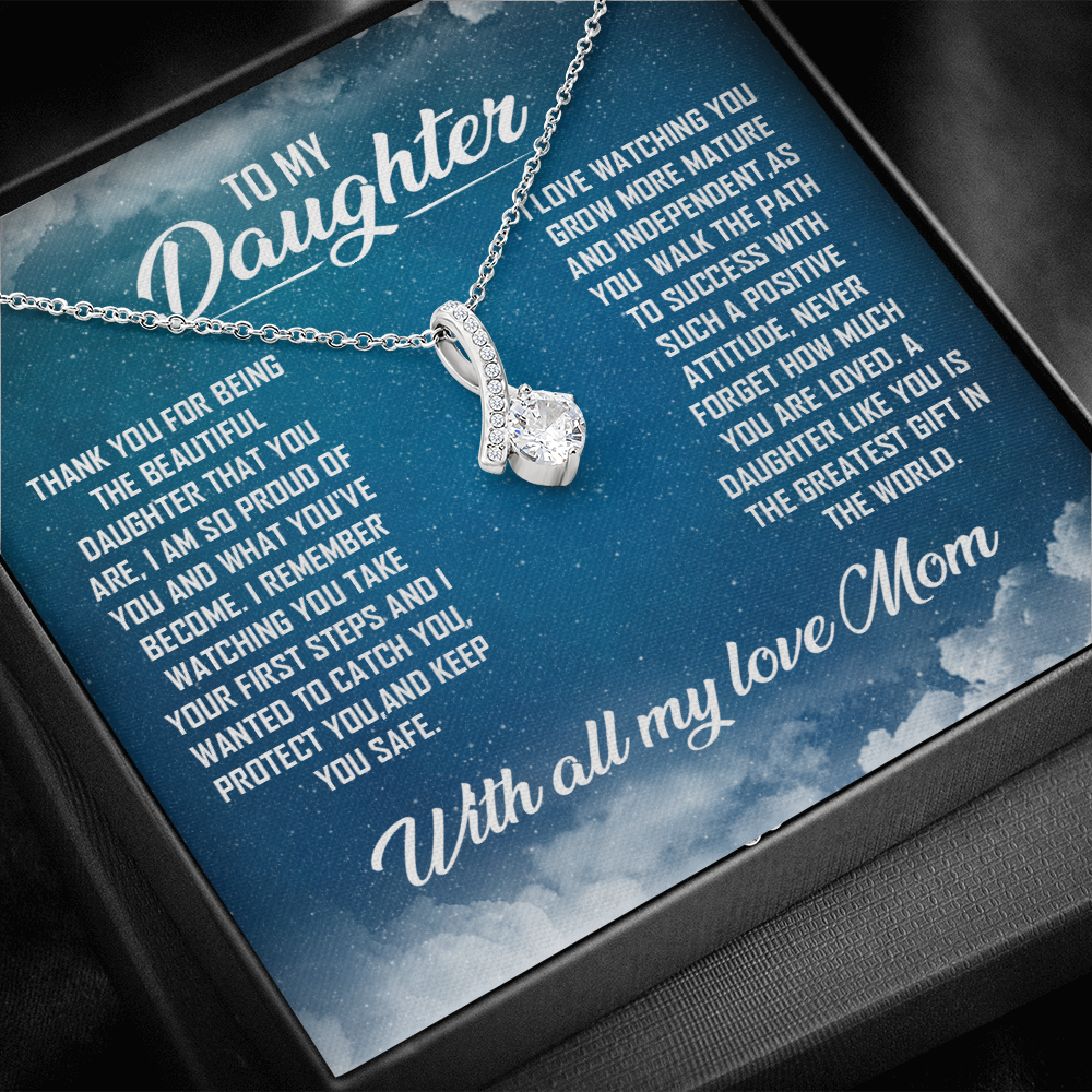 To My Daughter -With All My Love Mom- Alluring Beauty Necklace