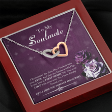Load image into Gallery viewer, To MY Soulmate- Love At First Sight-I Will Love You Forever And Always-Two Hearts Interlocking Necklace
