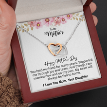 Load image into Gallery viewer, Happy Mother&#39;s day -i love you Mom- Interlocking Heart Necklace
