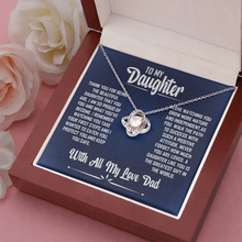 Load image into Gallery viewer, To My Daughter -With All My Love Dad- Love Knot Necklace
