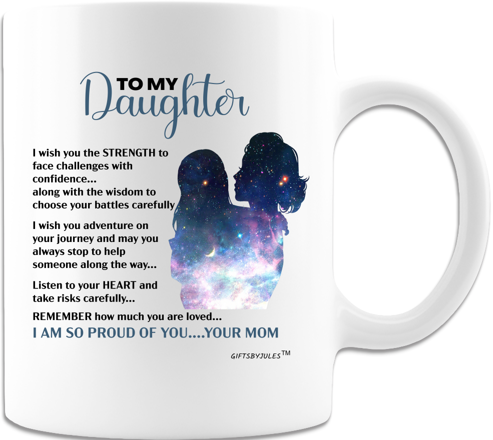 Daughter Remember How Much You're Loved I'm So Proud Of You -Love Your Mom Mug - Coffee Mug - White
