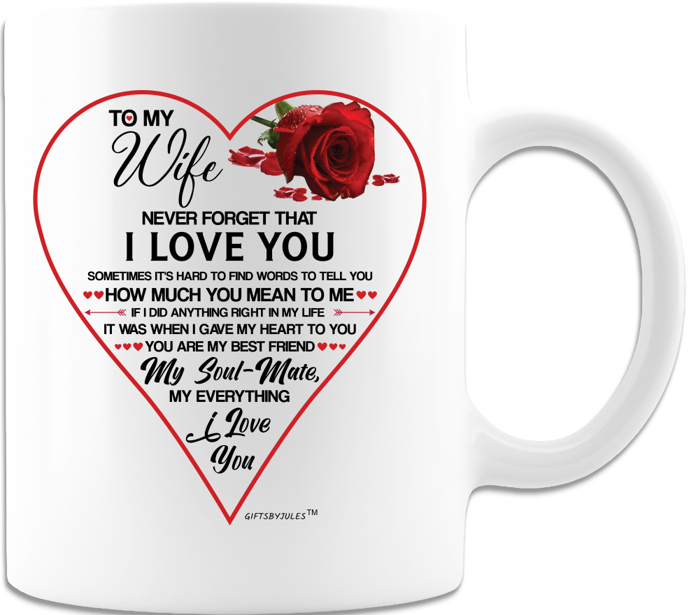 To My Wife-NeverForget-I Love You- My Soulmate- Gifts For All Occasion
