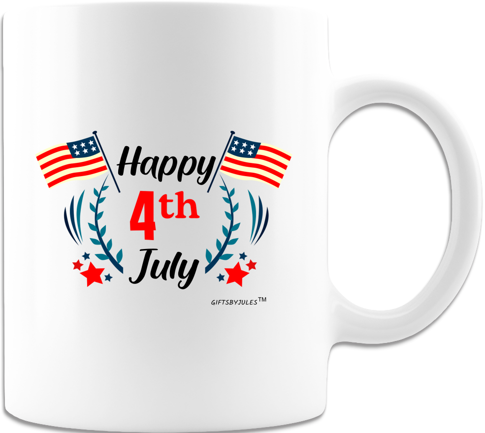 Happy Fourth July -Coffee Mug - Coffee Cup White